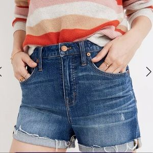 Madewell High-Rise Jean Shorts in Glenoaks Wash: Cutoff Edition